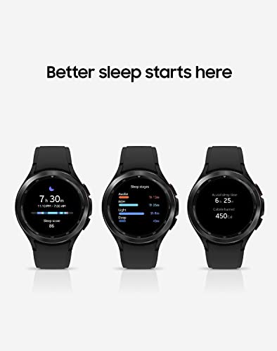 Samsung Galaxy Watch 4 Classic 42mm Smartwatch with ECG Monitor Tracker for Health Fitness Running Sleep Cycles GPS Fall Detection Bluetooth US Version  Black  Renewed 