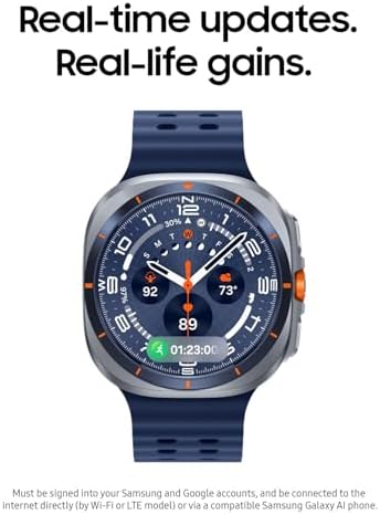 Samsung Galaxy Watch Ultra  2025  47mm LTE Smartwatch  Titanium Casing  Advanced Sleep Coaching  Running Coach  Energy Score  Heart Rate Tracking  GPS  Titanium Gray  US Version  2 Yr Warranty 