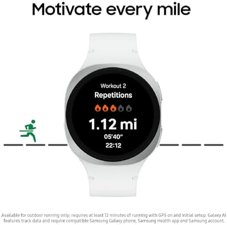 Samsung Galaxy Watch 8  2025  44mm LTE Smartwatch  Cushion Design  Fitness Tracker  Sleep Coaching  Running Coach  Energy Score  Heart Rate Tracking  Graphite  US Version  2 Yr Warranty 