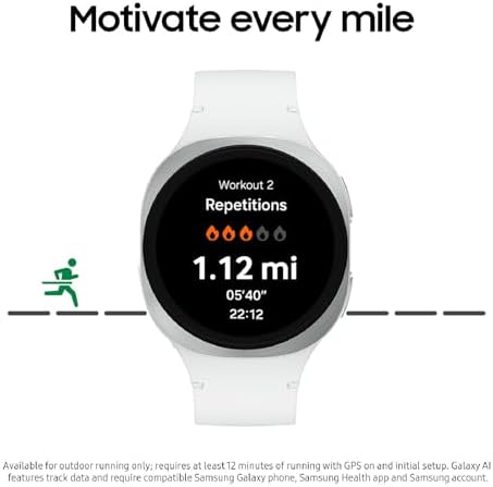 Samsung Galaxy Watch 8  2025  44mm LTE Smartwatch  Cushion Design  Fitness Tracker  Sleep Coaching  Running Coach  Energy Score  Heart Rate Tracking  Graphite  US Version  2 Yr Warranty 
