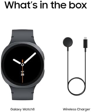 Samsung Galaxy Watch 8  2025  40mm Bluetooth Smartwatch  Cushion Design  Fitness Tracker  Sleep Coaching  Running Coach  Energy Score  Heart Rate Tracking  Graphite  US Version  2 Yr Warranty