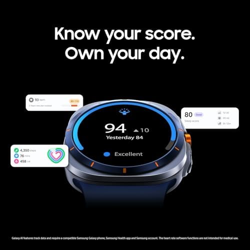Samsung Galaxy Watch Ultra  2025  47mm LTE Smartwatch  Titanium Casing  Advanced Sleep Coaching  Running Coach  Energy Score  Heart Rate Tracking  GPS  Titanium Blue  US Version  2 Yr Warranty