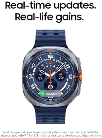 Samsung Galaxy Watch Ultra (2025) 47mm LTE Smartwatch, Carcasa de Titanio, Entrenamiento Avanzado del Sueño, Entrenador de Carrera, Puntaje de Energía, Seguimiento de Frecuencia Cardíaca, GPS, Gris