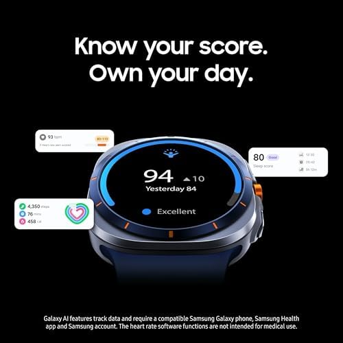 Samsung Galaxy Watch Ultra (2025) 47mm LTE Smartwatch, Carcasa de Titanio, Entrenamiento Avanzado del Sueño, Entrenador de Carrera, Puntaje de Energía, Seguimiento de Frecuencia Cardíaca, GPS, Gris