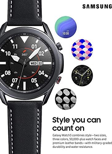 Samsung Galaxy Watch 3  45mm  GPS  Bluetooth  Smart Watch with Advanced Health Monitoring  Fitness Tracking  and Long Lasting Battery   Mystic Black  Renewed 