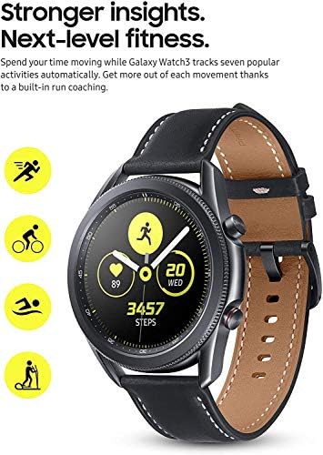 Samsung Galaxy Watch 3  45mm  GPS  Bluetooth  Smart Watch with Advanced Health Monitoring  Fitness Tracking  and Long Lasting Battery   Mystic Black  Renewed 