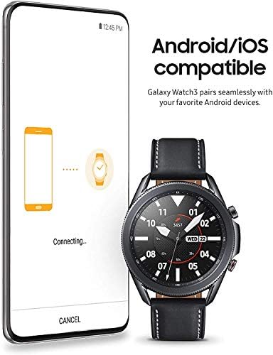 Samsung Galaxy Watch 3  45mm  GPS  Bluetooth  Smart Watch with Advanced Health Monitoring  Fitness Tracking  and Long Lasting Battery   Mystic Black  Renewed 