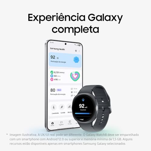 Samsung Galaxy Watch 8 | 40 mm | Reloj inteligente AI con pantalla AMOLED de 1,34", Wear OS 6, Wi-Fi, Bluetooth, frecuencia cardíaca, GPS, rastreador de fitness | IP68, MIL-STD-810H | Modelo