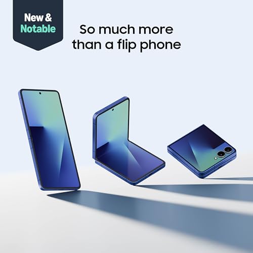 Samsung Galaxy Z Flip7 Cell Phone  256GB AI Smartphone  Unlocked Android  Long Battery Life  2025  US 1 Yr Manufacturer Warranty  Blue Shadow