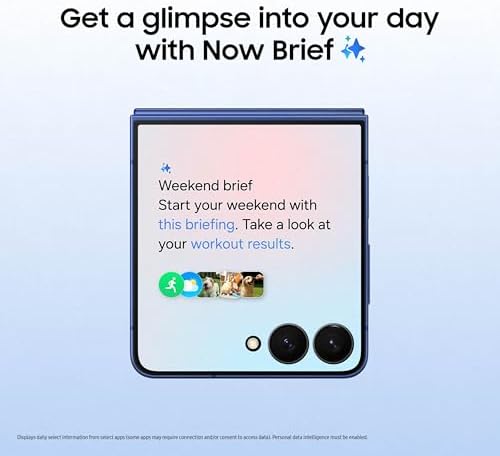 Samsung Galaxy Z Flip7 Cell Phone  256GB AI Smartphone  Unlocked Android  Long Battery Life  2025  US 1 Yr Manufacturer Warranty  Blue Shadow  Renewed 