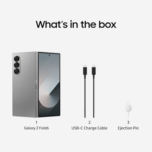 Samsung Galaxy Z Fold 6 AI Cell Phone  256GB Unlocked Silver Shadow  Renewed 