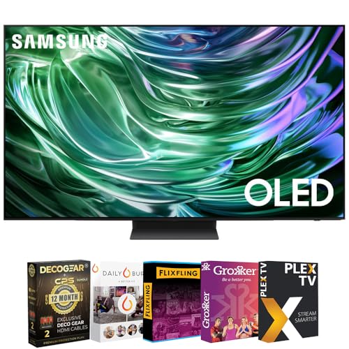 Samsung QN65S90DAFXZA 65 Inch OLED 4K Smart TV 2024 Bundle with Movie Streaming   Deco Gear 4K HDMI 2 0 Cable x2 & CPS Exclusive 12 Month Protection Pack Bundle  BEACH CPS 262000 