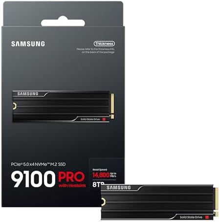Samsung SSD 9100 PRO 4TB  PCIe 5 0x4 M 2 2280  Seq  Read Speeds Up to 14 800MB/s  Best for AI Computing  Gaming  and Heavy Duty Workstations  MZ VAP4T0B/AM