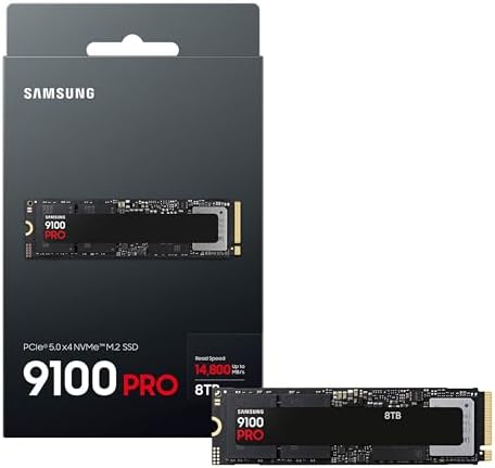 Samsung SSD 9100 PRO 4TB  PCIe 5 0x4 M 2 2280  Seq  Read Speeds Up to 14 800MB/s  Best for AI Computing  Gaming  and Heavy Duty Workstations  MZ VAP4T0B/AM