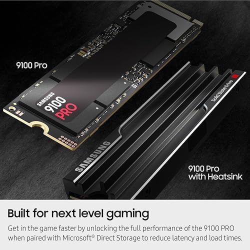 Samsung SSD 9100 PRO with Heatsink 8TB  PCIe 5 0x4 M 2 2280  Seq  Read Speeds Up to 14 800/13 400 MB/s  Best for AI Computing  Gaming  and Heavy Duty Workstations  MZ VAP8T0CW 