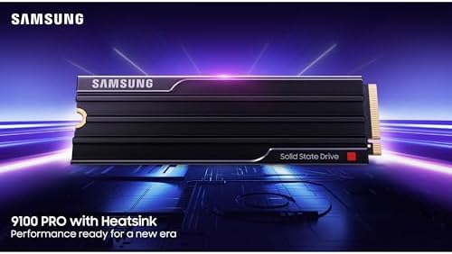 Samsung SSD 9100 PRO with Heatsink 8TB  PCIe 5 0x4 M 2 2280  Seq  Read Speeds Up to 14 800/13 400 MB/s  Best for AI Computing  Gaming  and Heavy Duty Workstations  MZ VAP8T0CW 
