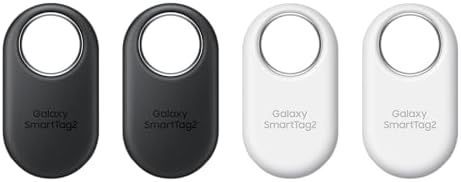 Samsung SmartTag2  2023  Bluetooth   UWB  IP67 Water and Dust Resistant  Findable via App  1 5 Year Battery Life  4 Pack    Black/White  Global Edition  No US Warranty 