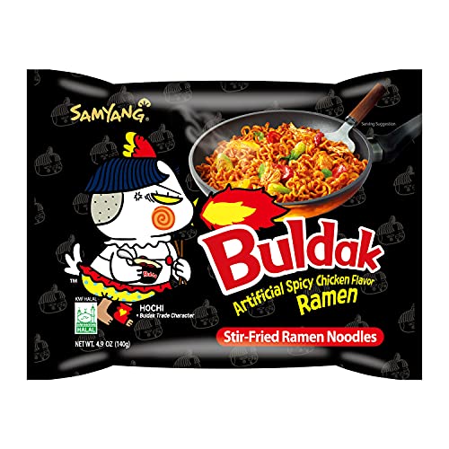 Samyang Buldak  Korean  Hot Spicy Chicken Stir Fried Ramen  Noodles  4 94 oz  Pack of 40