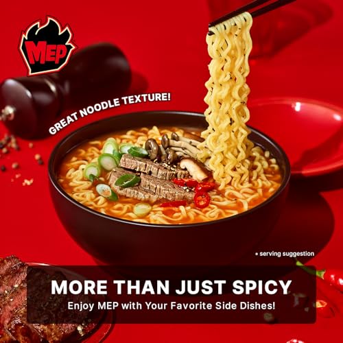 Samyang MEP Black Pepper Beef Ramen  Spicy Korean Instant Bowl Noodle Soup  Rich Bone Broth Ramyeon  Quick Microwave Meal  3 88 oz  Pack of 6 