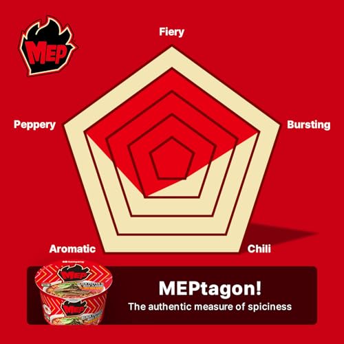 Samyang MEP Black Pepper Beef Ramen  Spicy Korean Instant Bowl Noodle Soup  Rich Bone Broth Ramyeon  Quick Microwave Meal  3 88 oz  Pack of 6 