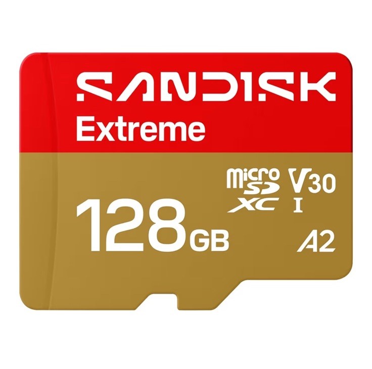 SanDisk 128GB Extreme micro SDXC UHS I A2 V30 U3 Memory Card
