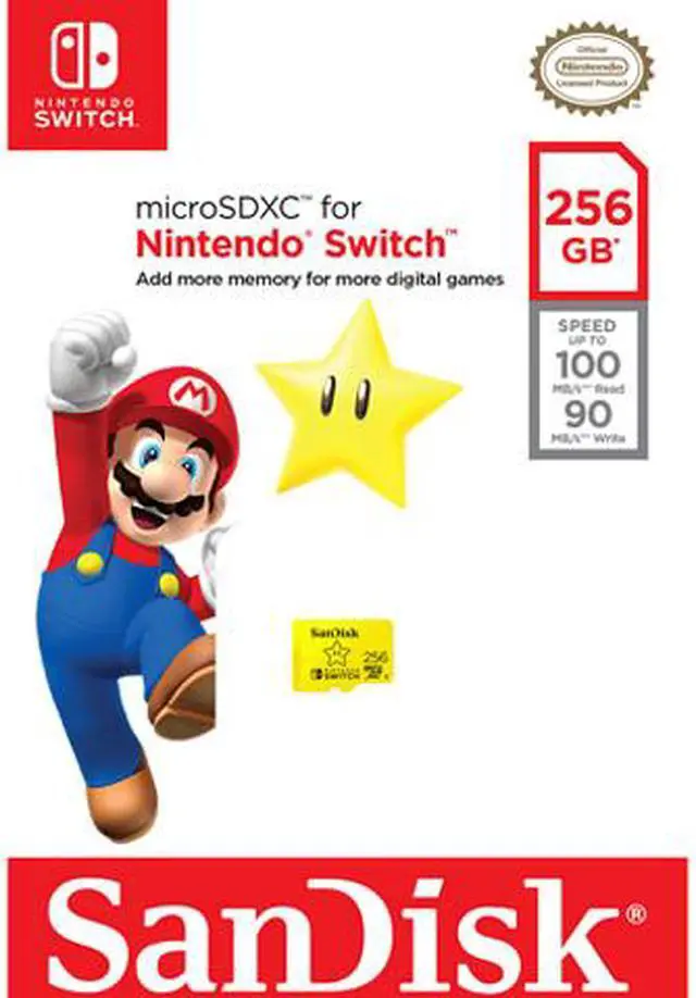 SanDisk microSDXC UHS-I de 256 GB para Nintendo Switch, velocidad de hasta 100 MB/s (SDSQXAO-256G-GNCZN)