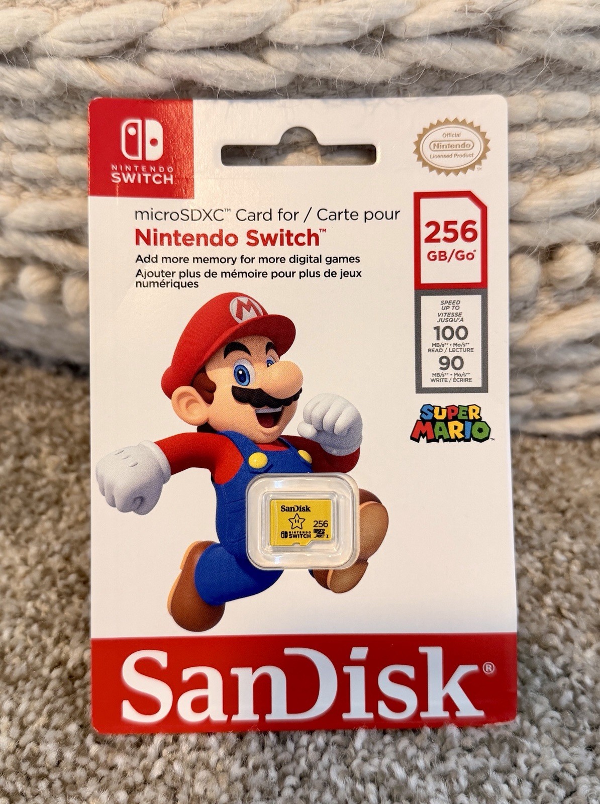 SanDisk 256GB microSDXC Card for Nintendo Switch New Sealed Mario Edition