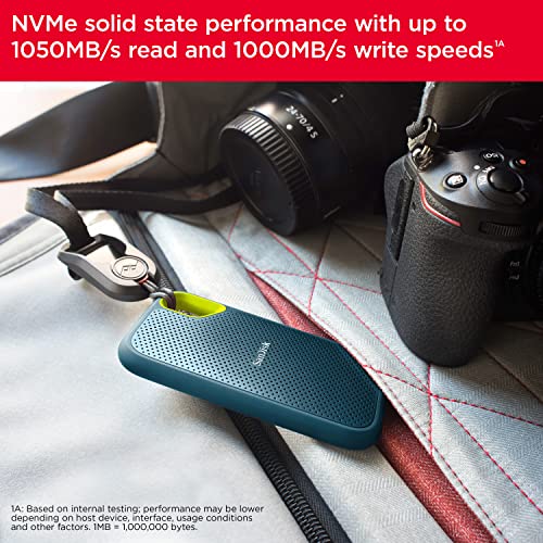 SanDisk 2TB Extreme Portable SSD   Up to 1050MB/s  USB C  USB 3 2 Gen 2  IP65 Water and dust Resistance  Updated Firmware  Monterey   External Solid State Drive   SDSSDE61 2T00 G25M