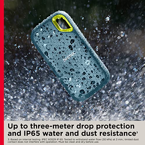 SanDisk 2TB Extreme Portable SSD   Up to 1050MB/s  USB C  USB 3 2 Gen 2  IP65 Water and dust Resistance  Updated Firmware  Monterey   External Solid State Drive   SDSSDE61 2T00 G25M