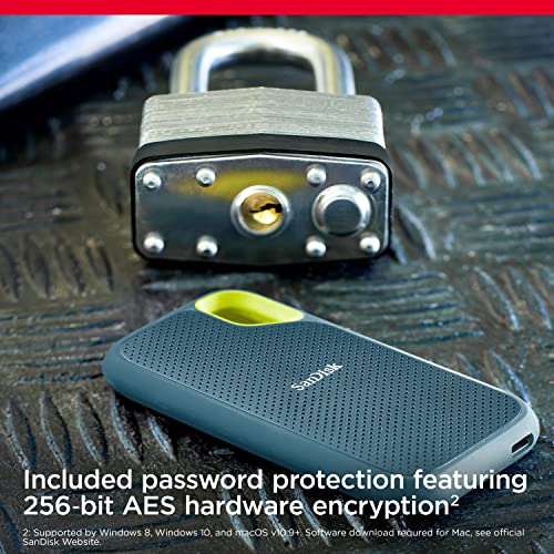SanDisk 2TB Extreme Portable SSD   Up to 1050MB/s  USB C  USB 3 2 Gen 2  IP65 Water and dust Resistance  Updated Firmware  Monterey   External Solid State Drive   SDSSDE61 2T00 G25M