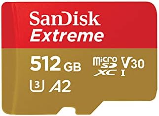 SanDisk 512GB Extreme microSDXC UHS I Memory Card with Adapter   Up to 190MB/s  C10  U3  V30  4K  5K  A2  Micro SD Card   SDSQXAV 512G GN6MA