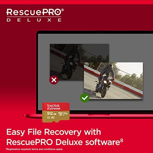 SanDisk 512GB Extreme microSDXC UHS I Memory Card with Adapter   Up to 190MB/s  C10  U3  V30  4K  5K  A2  Micro SD Card   SDSQXAV 512G GN6MA