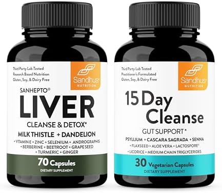 Sandhus Liver Cleanse Detox & Repair Support Capsules with Milk Thistle & Dandelion Root   Herbal Supplement Pills for Liver Health   for Men & Women   Made in USA   Viral on Tiktok   140 Count
