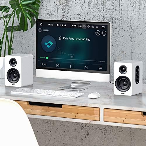 Sanyun SW208 3 Active Bluetooth 5 0 Bookshelf Speakers   60W Carbon Fiber Speaker Unit   Built in 24bit DAC Dynamic 3D Surround Sound 2 0 Computer PC Monitor Gaming  Pair  White 