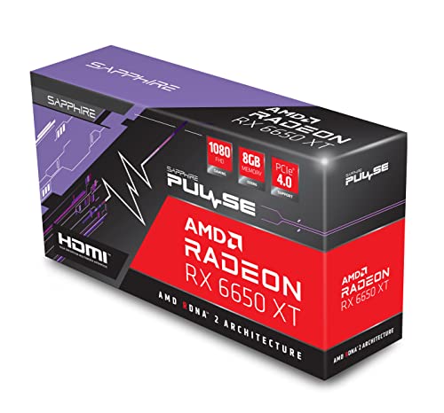 Sapphire 11319 03 20G Pulse AMD Radeon RX 6650 XT Gaming Graphics Card with 8GB GDDR6  AMD RDNA 2  Black