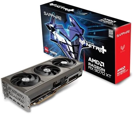 Sapphire 11348 01 20G Nitro  AMD Radeon  RX 9070 XT Gaming OC Graphics Card with 16GB GDDR6  AMD RDNA 4