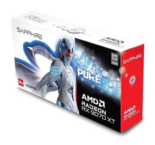 Sapphire 11348 02 20G Pure AMD Radeon  RX 9070 XT Gaming OC Graphics Card with 16GB GDDR6  AMD RDNA 4