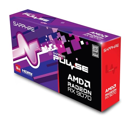 Sapphire 11349 03 20G Pulse AMD Radeon  RX 9070 Gaming Graphics Card with 16GB GDDR6  AMD RDNA 4