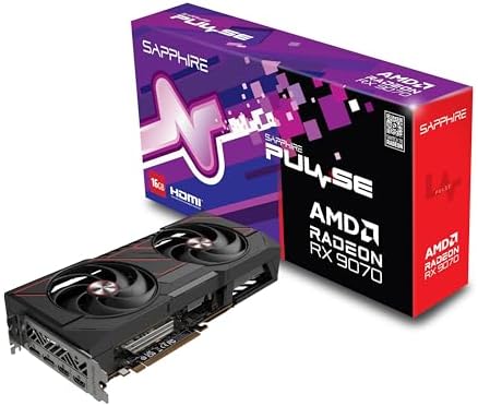 Sapphire 11349 03 20G Pulse AMD Radeon  RX 9070 Gaming Graphics Card with 16GB GDDR6  AMD RDNA 4