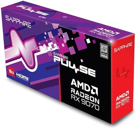 Sapphire 11349 03 20G Pulse AMD Radeon  RX 9070 Gaming Graphics Card with 16GB GDDR6  AMD RDNA 4