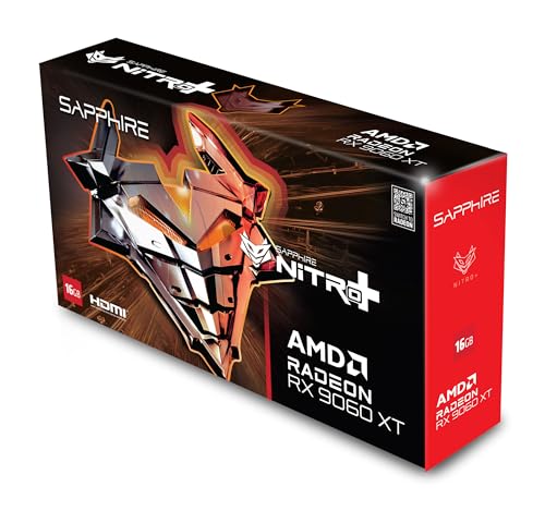 Sapphire 11350 01 20G Nitro  AMD Radeon  RX 9060 XT Gaming OC Graphics Card with 16GB GDDR6  AMD RDNA 4