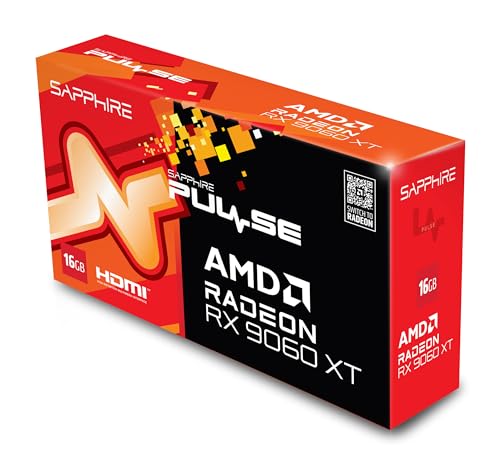 Sapphire 11350-03-20G Pulse AMD Radeon™ RX 9060 XT Gaming OC Tarjeta gráfica con 16GB GDDR6, AMD RDNA 4
