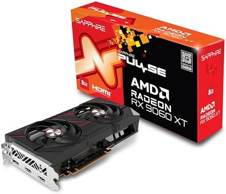 Sapphire 11350 04 20G Pulse AMD Radeon  RX 9060 XT Gaming OC Graphics Card with 8GB GDDR6  AMD RDNA 4