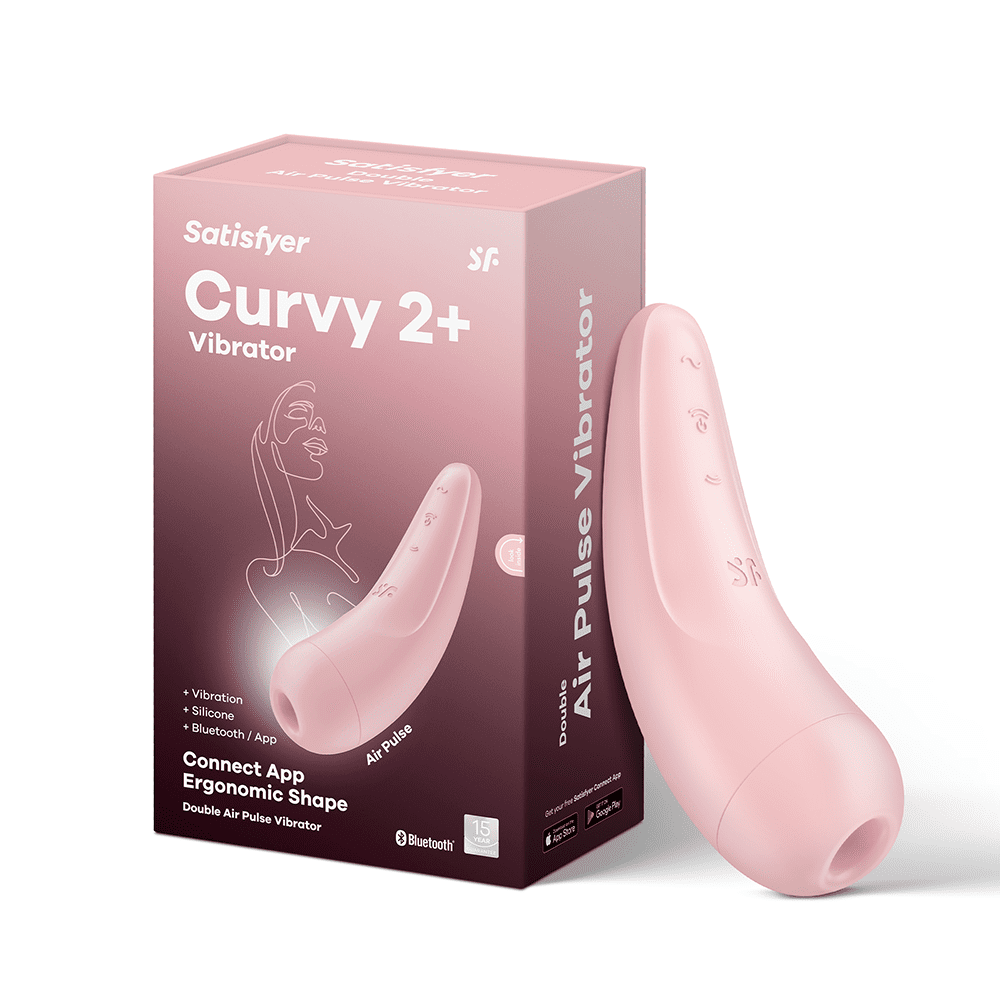 Satisfyer Curvy 2  Air Pulse Clitoris Stimulating Vibrator with App Control   Clitoral Sucking Pressure Wave Technology & Vibration  Compatible with Satisfyer App  Waterproof  Rechargeable  Pink