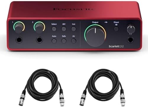 Scarlett 2i2 4th Gen  2 in  2 out USB Audio Interface with 2 XLR Cables