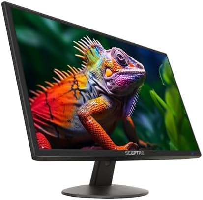 Sceptre 24 inch Prime Monitor Thin 1080p LED Monitor 99  sRGB 2x HDMI VGA Build in Speakers  Machine Black  E248W 19203R 2025 Series