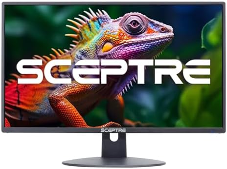 Sceptre 24 inch Prime Monitor Thin 1080p LED Monitor 99  sRGB 2x HDMI VGA Build in Speakers  Machine Black  E248W 19203R 2025 Series