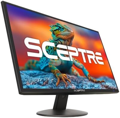 Sceptre 24 inch Prime Monitor Thin 1080p LED Monitor 99  sRGB 2x HDMI VGA Build in Speakers  Machine Black  E248W 19203R 2025 Series