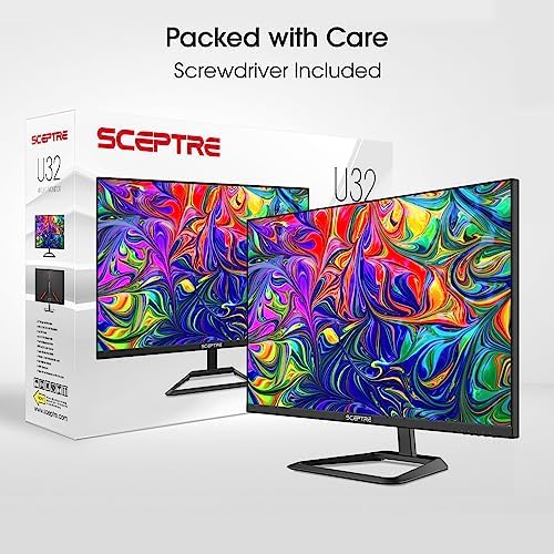 Sceptre 32 inch 4K UHD 3840 x 2160 Monitor DisplayPort x2 HDMI x2 99  sRGB Build in Speakers  Machine Black 2026  U325W UPT Series 