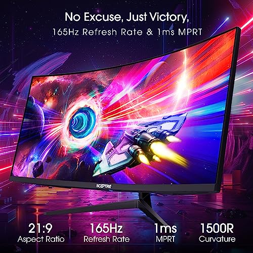 Sceptre 34 Inch Curved Ultrawide WQHD Monitor 3440 x 1440 R1500 up to 165Hz DisplayPort x2 99 sRGB 1ms Picture by Picture Machine Black 2023 C345B QUT168